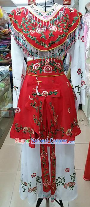 Chinese Traditional Beijing Opera Peri Red Dress Peking Opera Young Lady Costume for Adults