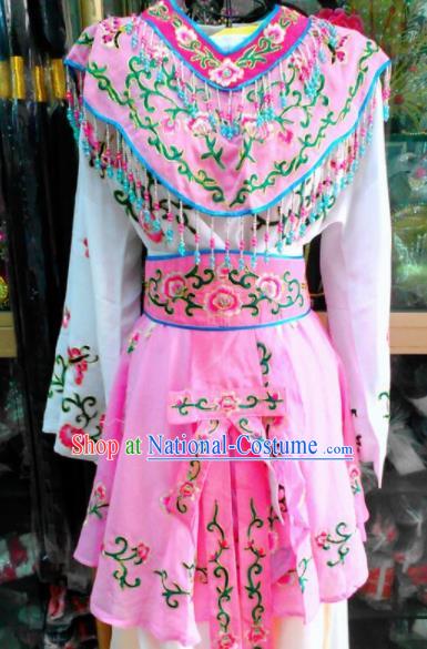 Chinese Traditional Beijing Opera Peri Pink Dress Peking Opera Young Lady Costume for Adults