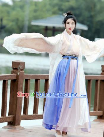 Chinese Ancient Swordswoman Hanfu Dress Jin Dynasty Young Lady Historical Costume for Women