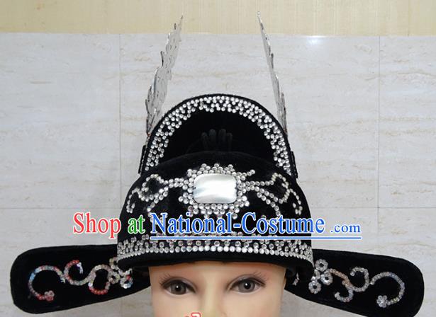 Chinese Traditional Beijing Opera Niche Black Hat Ancient Scholar Headwear for Adults