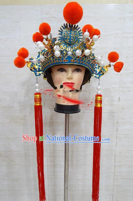 Chinese Traditional Beijing Opera Eunuch Hat Ancient Helmet Headwear for Adults