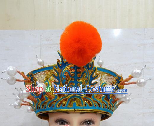 Chinese Traditional Beijing Opera Royal Highness Hat Ancient Prince Helmet Headwear for Adults