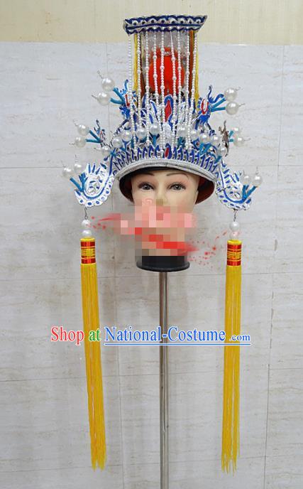 Chinese Traditional Beijing Opera General Hat Ancient Emperor Helmet Headwear for Adults