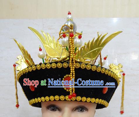 Chinese Traditional Beijing Opera Actress Hair Accessories Ancient Manchu Queen Phoenix Hat for Adults