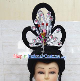 Chinese Traditional Beijing Opera Actress Hair Accessories Ancient Peri Phoenix Hairpins and Wigs for Adults