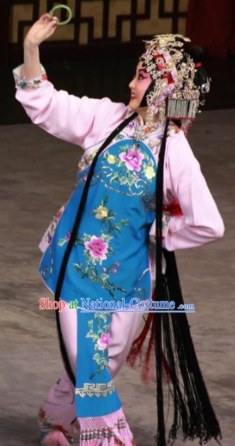 Chinese Traditional Beijing Opera Mui Tsai Dress Ancient Maidservants Costume for Adults