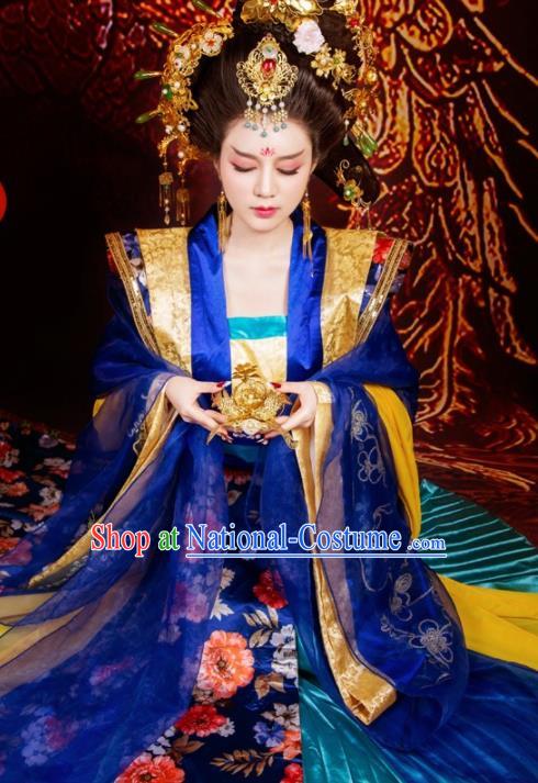 Chinese Ancient Tang Dynasty Palace Historical Costumes Traditional Imperial Concubine Hanfu Dress for Women