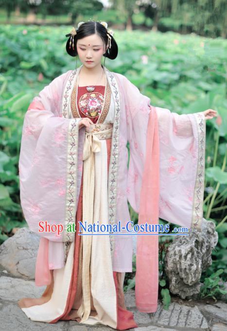 Chinese Ancient Imperial Concubine Hanfu Dress Traditional Tang Dynasty Palace Lady Historical Costumes Complete Set