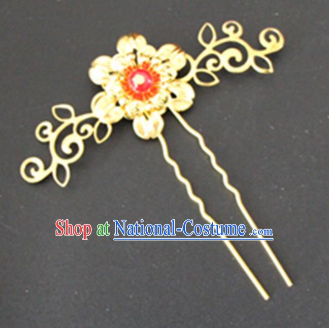 Chinese Traditional Wedding Hair Accessories Ancient Princess Golden Little Hairpins for Women