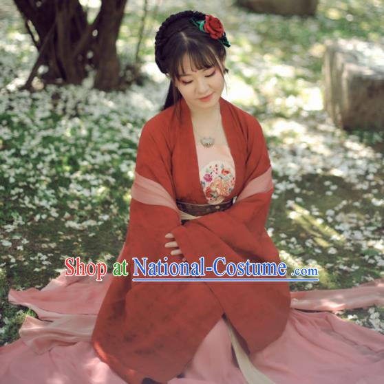 Chinese Ancient Palace Princess Hanfu Dress Tang Dynasty Historical Costumes Complete Set for Women