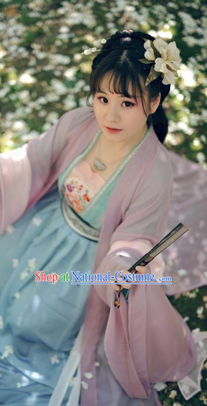 Chinese Ancient Aristocratic Lady Hanfu Dress Tang Dynasty Princess Historical Costumes Complete Set