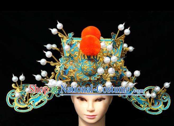 Chinese Traditional Beijing Opera Royal Highness Hat Peking Opera Prime Minister Hat