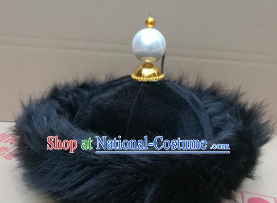 Chinese Traditional Beijing Opera Headwear Ancient Qing Dynasty Manchu Prince Hat