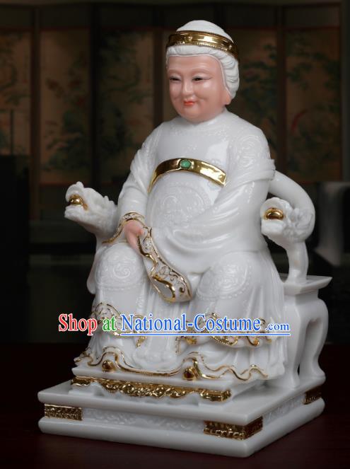 Chinese Traditional Religious Supplies White Earth Grandmother Statue Taoism Accessories