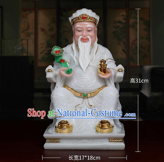 Chinese Traditional Religious Supplies White Gnome Statue Taoism Accessories