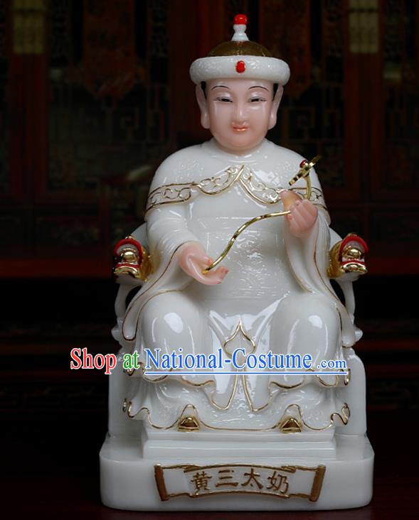 Chinese Traditional Religious Supplies Feng Shui White Goddess Statue Taoism Decoration