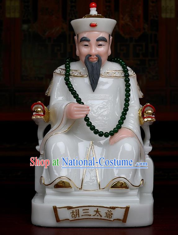 Chinese Traditional Religious Supplies Feng Shui Gnome White Cloth Statue Taoism Decoration