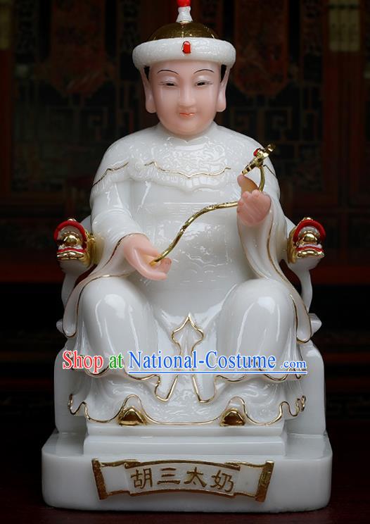 Chinese Traditional Religious Supplies Feng Shui Fox Goddess White Cloth Statue Taoism Decoration