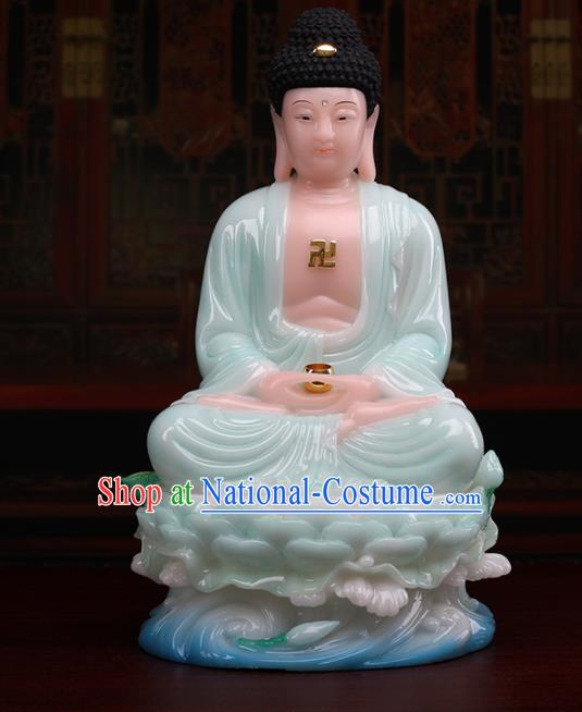 Chinese Traditional Religious Supplies Feng Shui Buddha Green Cloth Statue Buddhism Decoration