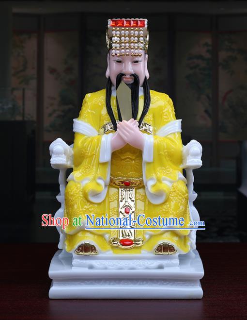 Chinese Traditional Religious Supplies Feng Shui Yellow Cloth Taoism Supreme Deity Statue Decoration