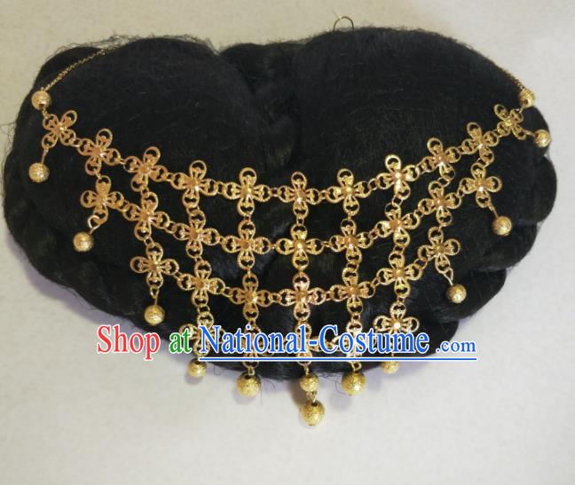 Chinese Traditional Bride Hair Accessories Wedding Golden Headband for Women