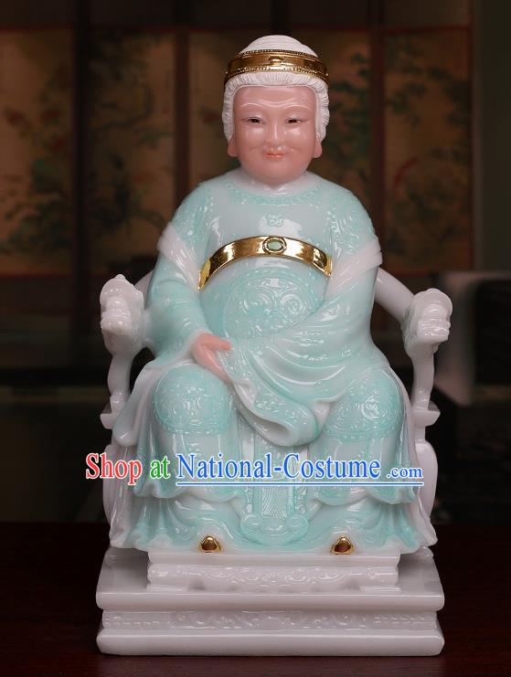 Chinese Traditional Religious Supplies Feng Shui Green Marble Taoism Earth Grandmother Decoration