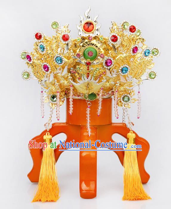 Chinese Traditional Religious Hair Accessories Taoism Phoenix Coronet Feng Shui Heavenly Queen Hat