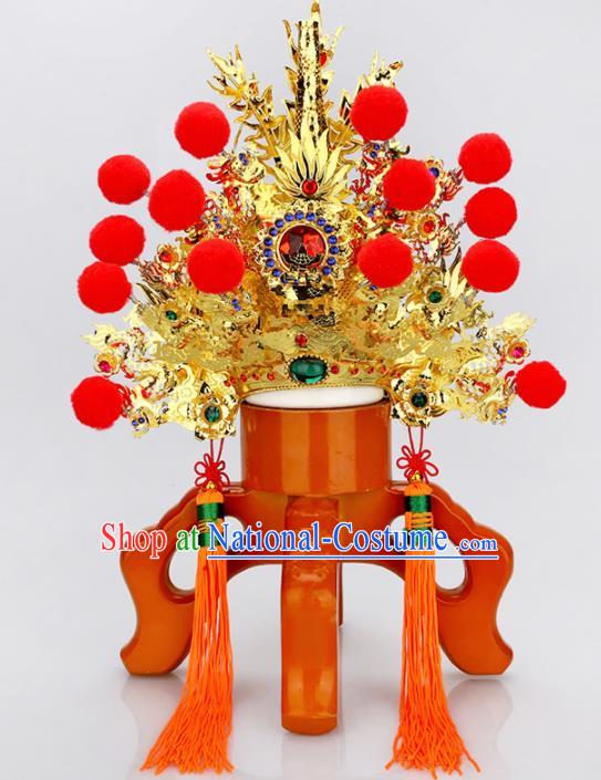 Chinese Traditional Religious Hair Accessories Feng Shui Taoism General Helmet Hat