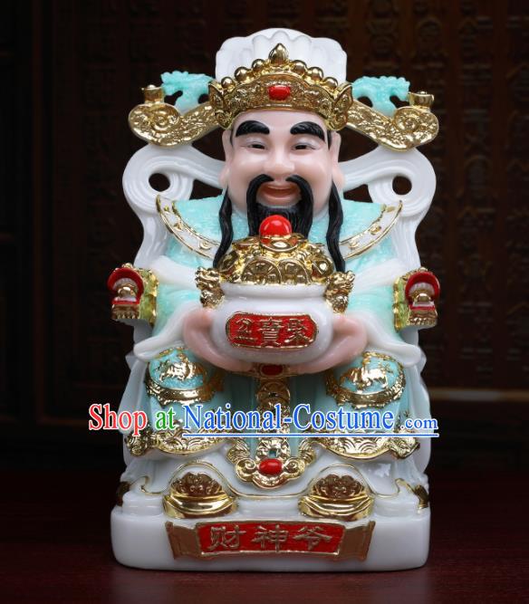 Chinese Traditional Religious Supplies Feng Shui Blue Clothing Taoism Fortune God Decoration