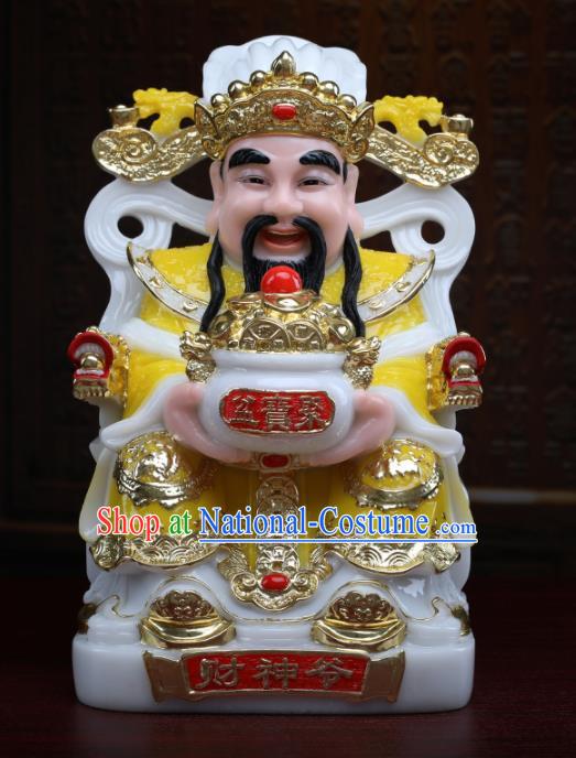 Chinese Traditional Religious Supplies Feng Shui Yellow Clothing Taoism Fortune God Decoration