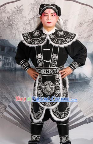 Chinese Traditional Beijing Opera Takefu Costume Ancient Swordsman Black Clothing