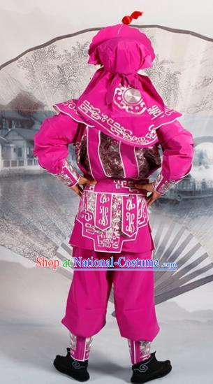 Chinese Traditional Beijing Opera Takefu Rosy Costume Ancient Swordsman Clothing