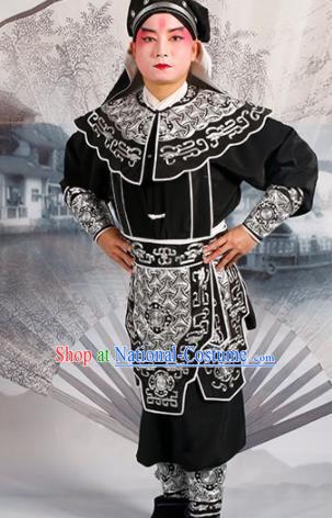 Chinese Traditional Beijing Opera Takefu Black Costume Ancient Swordsman Clothing