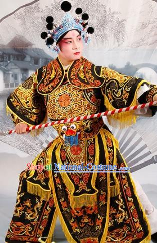 Chinese Traditional Beijing Opera Takefu Costume Ancient Warrior Black Clothing