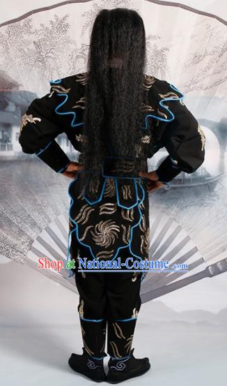 Chinese Traditional Beijing Opera Takefu Black Costume Ancient Imperial Bodyguard Clothing