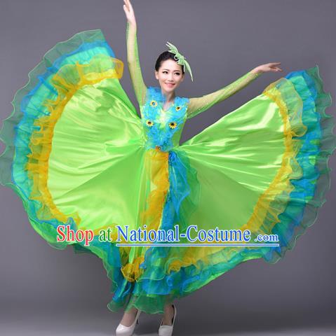 Top Grade Opening Dance Modern Dance Costume Classical Chorus Group Green Dress for Women