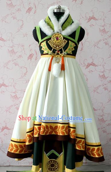 Top Grade Cosplay Swordswoman Costume Halloween Young Lady Clothing for Women