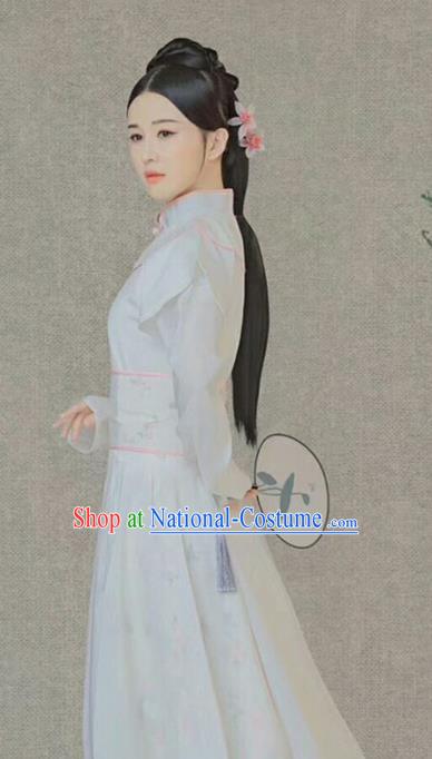 Chinese Ancient Aristocratic Lady Hanfu Dress Traditional Qing Dynasty Palace Princess Costume and Headpiece for Women