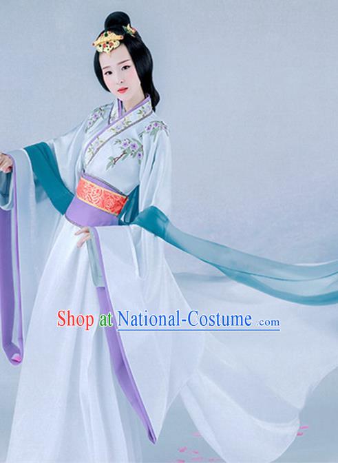 Chinese Ancient Peri Hanfu Dress Traditional Han Dynasty Imperial Consort Costume and Headpiece for Women