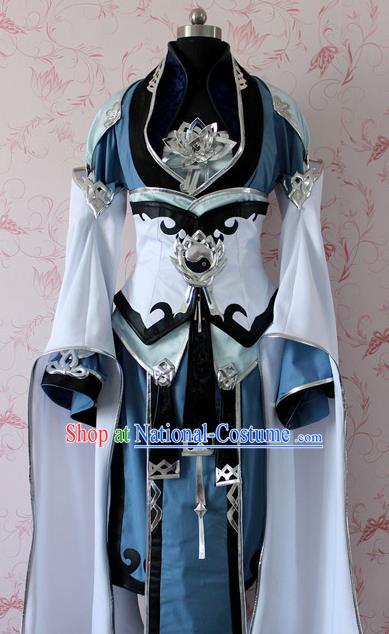 Chinese Ancient Swordswoman Peri Costume Traditional Cosplay Princess Dress for Women