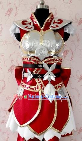 Chinese Ancient Female Swordsman Costume Traditional Cosplay Peri Armor Dress for Women