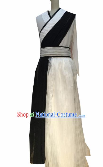 Traditional Chinese Classical Dance Costume China Folk Dance White Clothing for Men