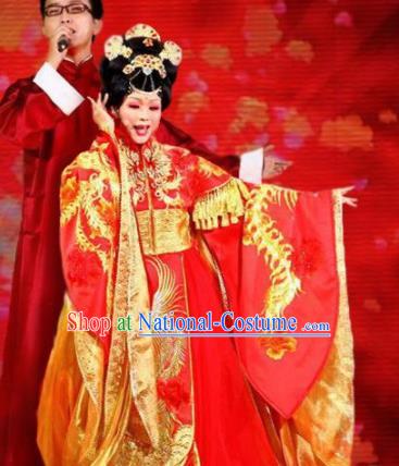 Traditional Chinese Ancient Tang Dynasty Imperial Concubine Yang Red Historical Costume Complete Set