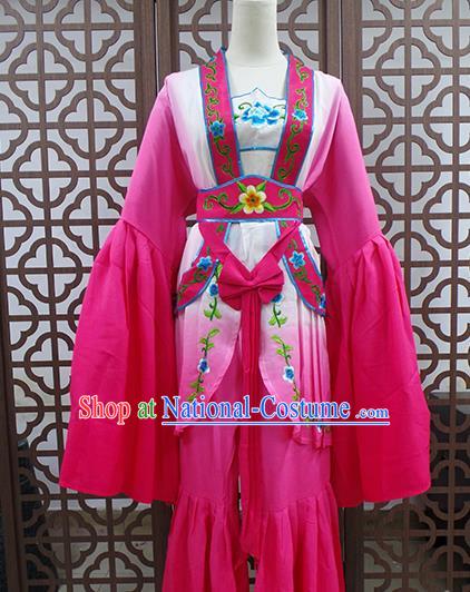 Traditional Chinese Beijing Opera Actress Costume Peking Opera Maidservants Rosy Dress