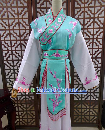 Traditional Chinese Beijing Opera Actress Costume Peking Opera Maidservants Green Dress