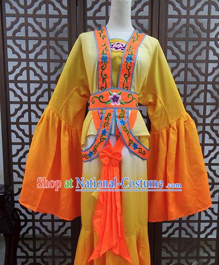 Traditional Chinese Beijing Opera Actress Costume Peking Opera Maidservants Orange Dress