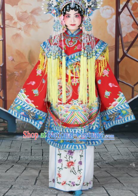 Traditional Chinese Beijing Opera Diva Costume Peking Opera Imperial Concubine Red Dress