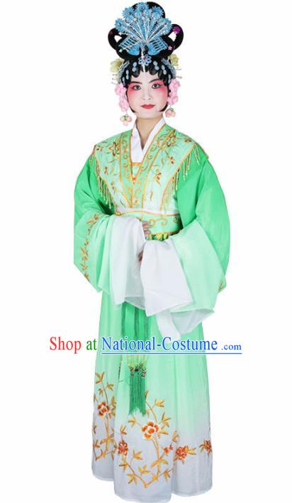 Traditional Chinese Beijing Opera Diva Costume Peking Opera Princess Green Dress