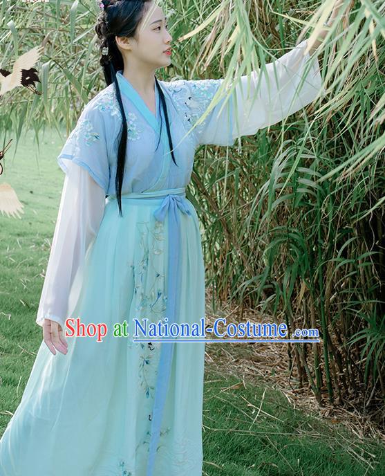 Traditional Chinese Song Dynasty Young Lady Historical Costume Ancient Nobility Hanfu Dress for Women