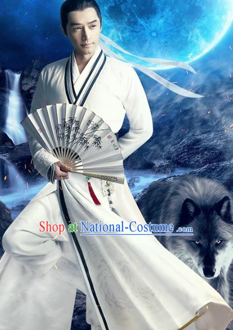 Traditional Chinese Ming Dynasty Swordsman Hanfu Ancient Nobility Childe Historical Costume for Men